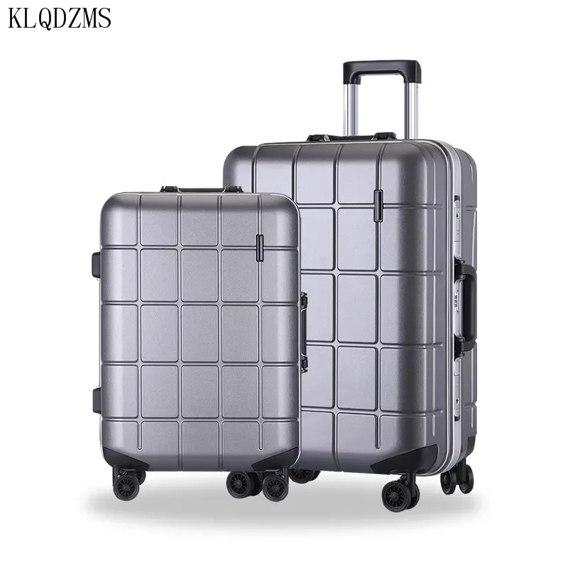 KLQDZMS 20/24 дюйма Алюминий рамки Сумки на колёсиках износостойкая ABS+ PC бленда для объектива Сверхлегкий на колесиках чемодан, дорожная сумка на колесах