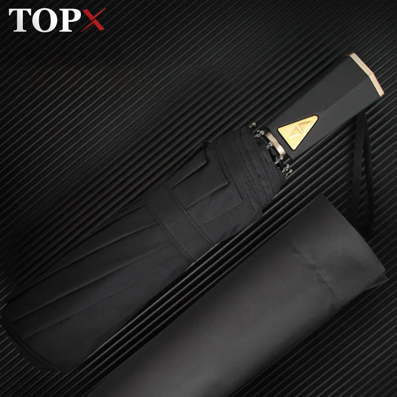 

Creative Polygon Handle Big Umbrella Rain Women 3 Folding Fully Automatic Business Windproof Umbrella Men Outdoor Car Umbrella