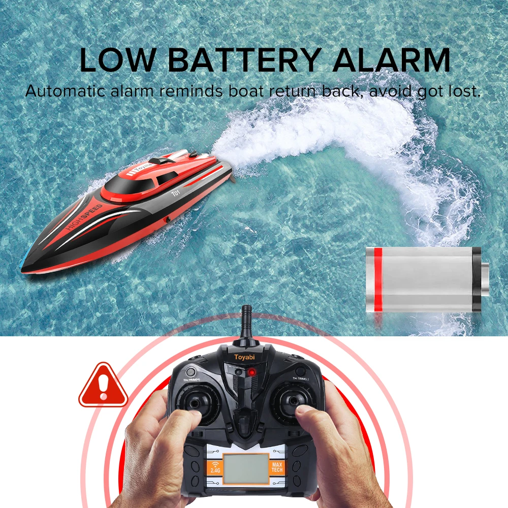 

RC Boat H101 2.4GHz High Speed 30km/h 180 degree flip with Servo Remote Control Boat Hobby for fishing toys for children Gifts