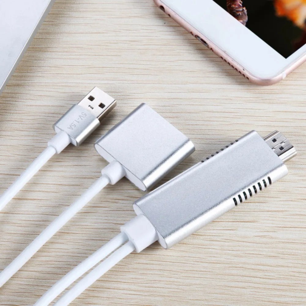 HDMI К USB AUS кабель адаптер телефон планшеты к ТВ AV Кабель-адаптер HD 1080 P Белый видеокабель шнур видео для Apple Android