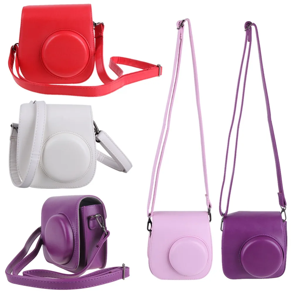 

1PC Leather Camera Strap Bag Case Cover Pouch Protector Shoulder Strap For Polaroid Photo Camera For Fuji Fujifilm Instax Mini 8