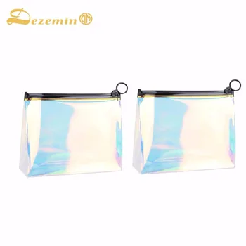 

2PCS DEZEMIN Woman Makeup Bag Travel Storage Pouch Makeup Organier TPU