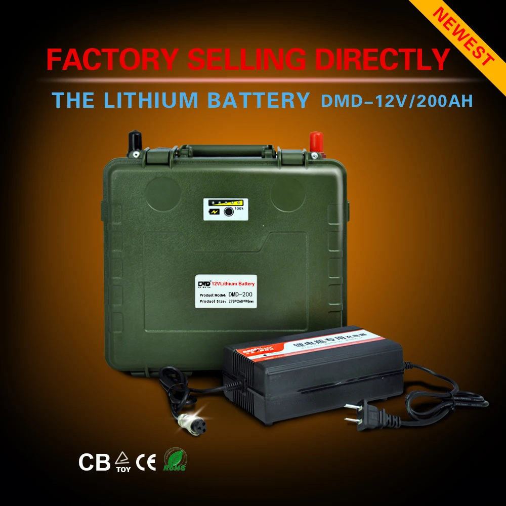 

12 volt 200ah deep cycle lipo car battery lithium battery for electrical backup power free shipping