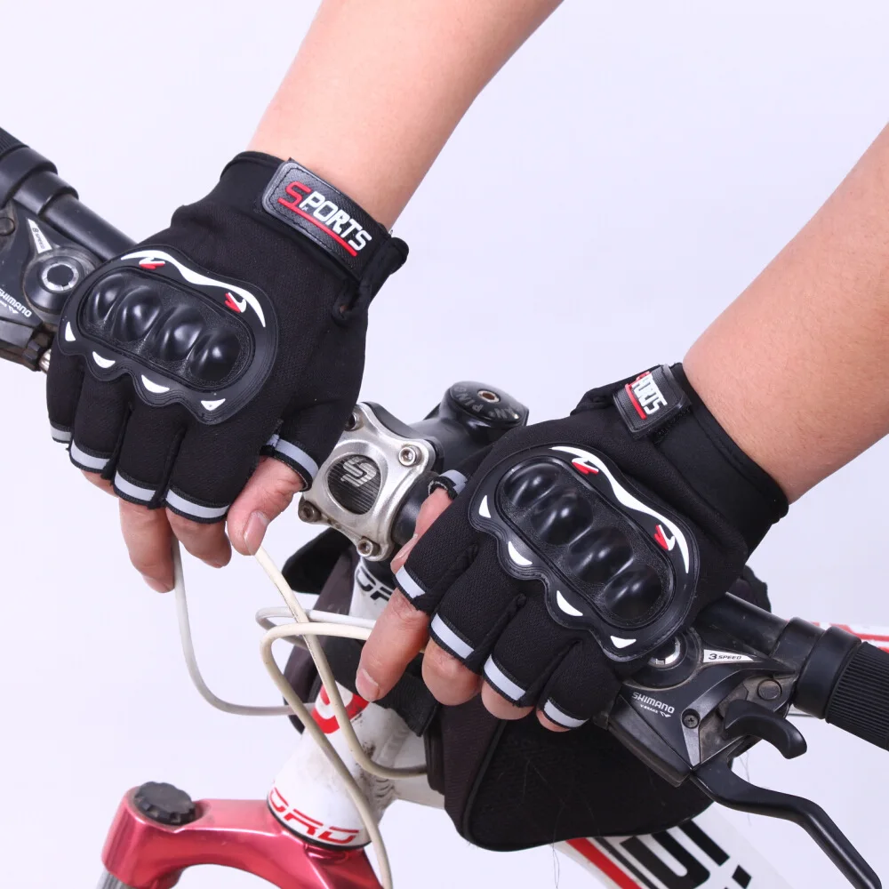 Quality New Security Non slip Half Finger Glove Pattern Motorcycle Racing Motion Cycling Tactic Glove Goods In Stock motocross