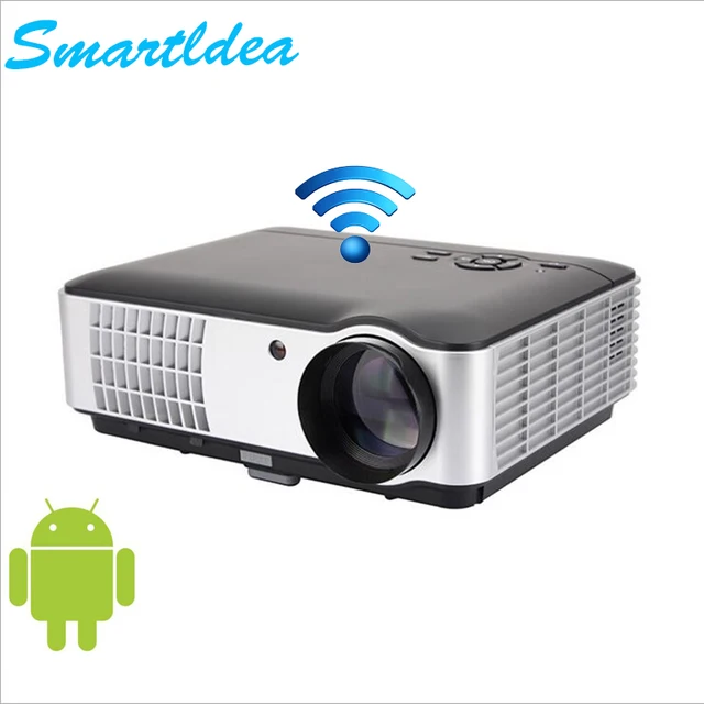 smartidea led 5000lumens hd projector quad core android 4 4 wifi