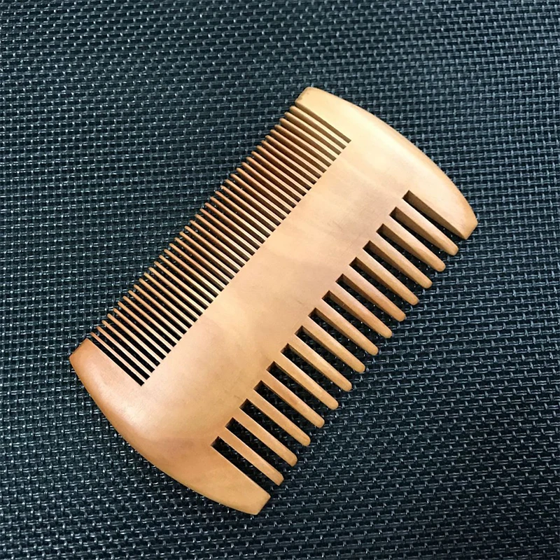 Wooden Beard Comb Anti Static Wood Pocket Comb With Fine Coarse Teeth