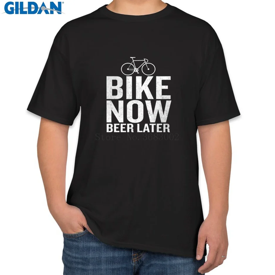Printed The New Mens Tshirt Short Sleeve Now Beer Later Funny Quote