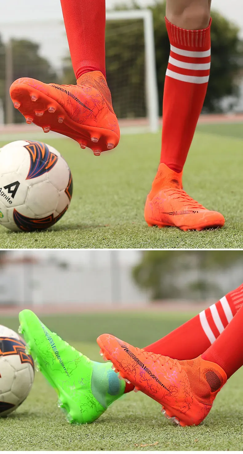 Мужские Студенческие футбольные бутсы для взрослых; высокие уличные футбольные бутсы; TF/FG Спортивные кроссовки для тренировок; Zapatos De Futbol