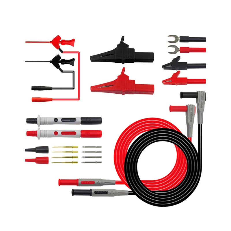 

P1300D Replaceable Multimeter Probe Test Hook Test Lead Kits 4Mm Banana Plug Alligator Clip Test Stick