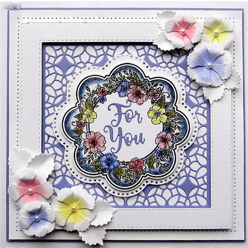 Flower Frame Die Metal Cutting Dies Stencil for DIY