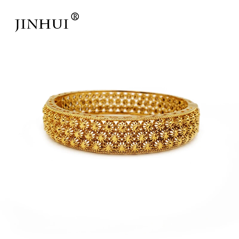 Jin Hui, новые модные браслеты золотого цвета для женщин, браслеты невесты, эфиопские/французские/африканские/дубайские ювелирные изделия, свадебные подарки, можно открыть
