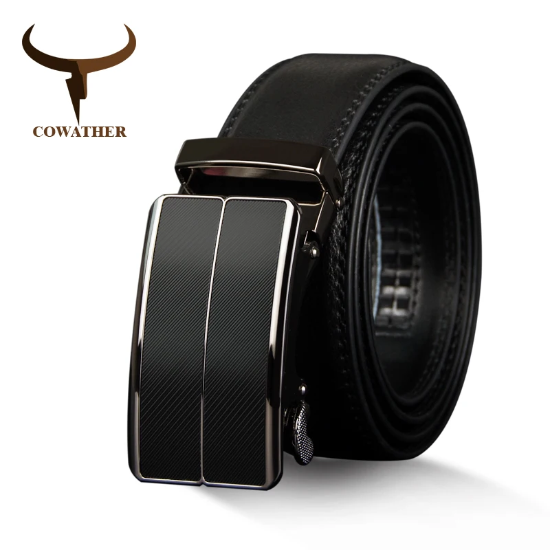 Acheter Cowboy nouveauté vache véritable ceinture de cuir pour hommes peau de vache sangle pour mâle automatique boucle ceintures pour hommes alliage boucle ceintures