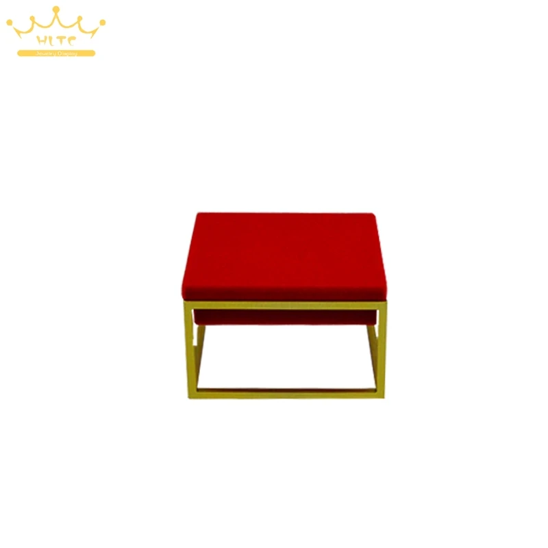 US $109.20 Newest Stainless Steel Jewelry Display Stand Showcase Red Velvet Jewellery Display Rack Stand Holder