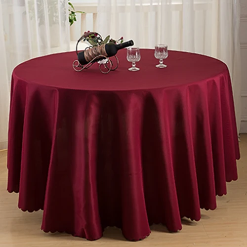 Скатерти для свадебного стола, банкетный раунд, скатерти, белые, гладкокрашеные скатерти, скатерти для стола - Цвет: Wine