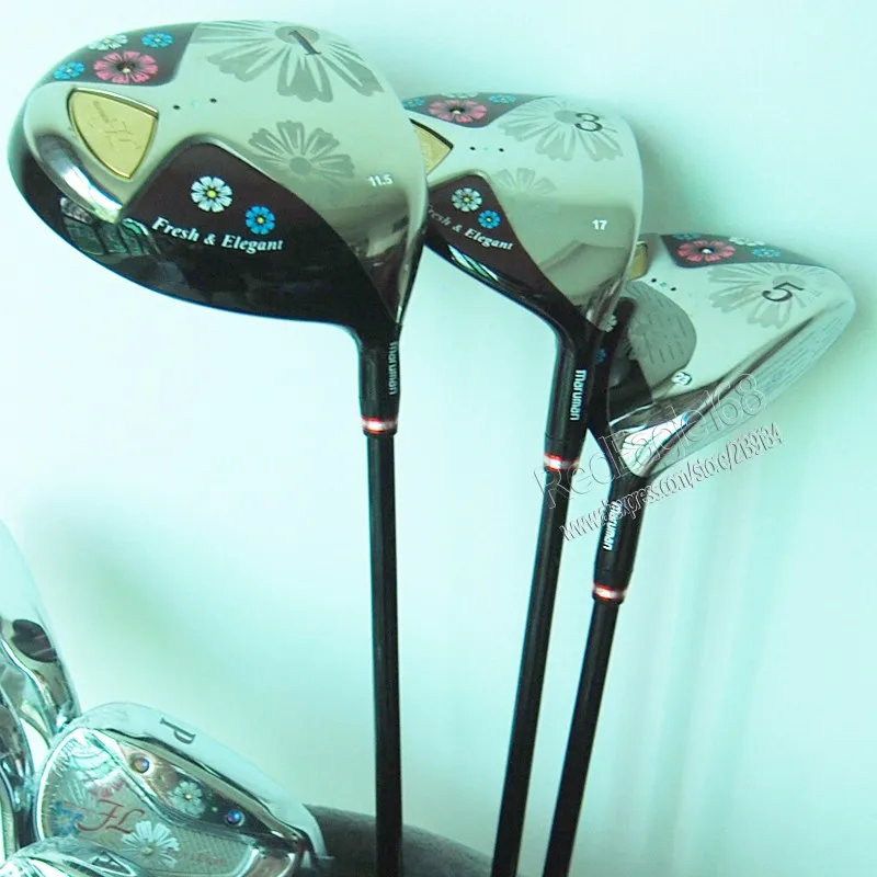 Новые cooyute женские клюшки для гольфа Maruman FL Комплекты Для Гольфа Драйвер+ дерево+ утюги+ клюшка+ сумка графитовая клюшка для гольфа