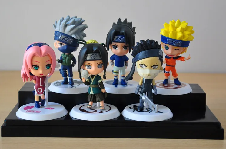 6pcs/lot 7cm Japan Jump Comics Naruto Action Figures Kakashi Sakura Sasuke Itachi Obito Gaara PVC Toys Model Figurine