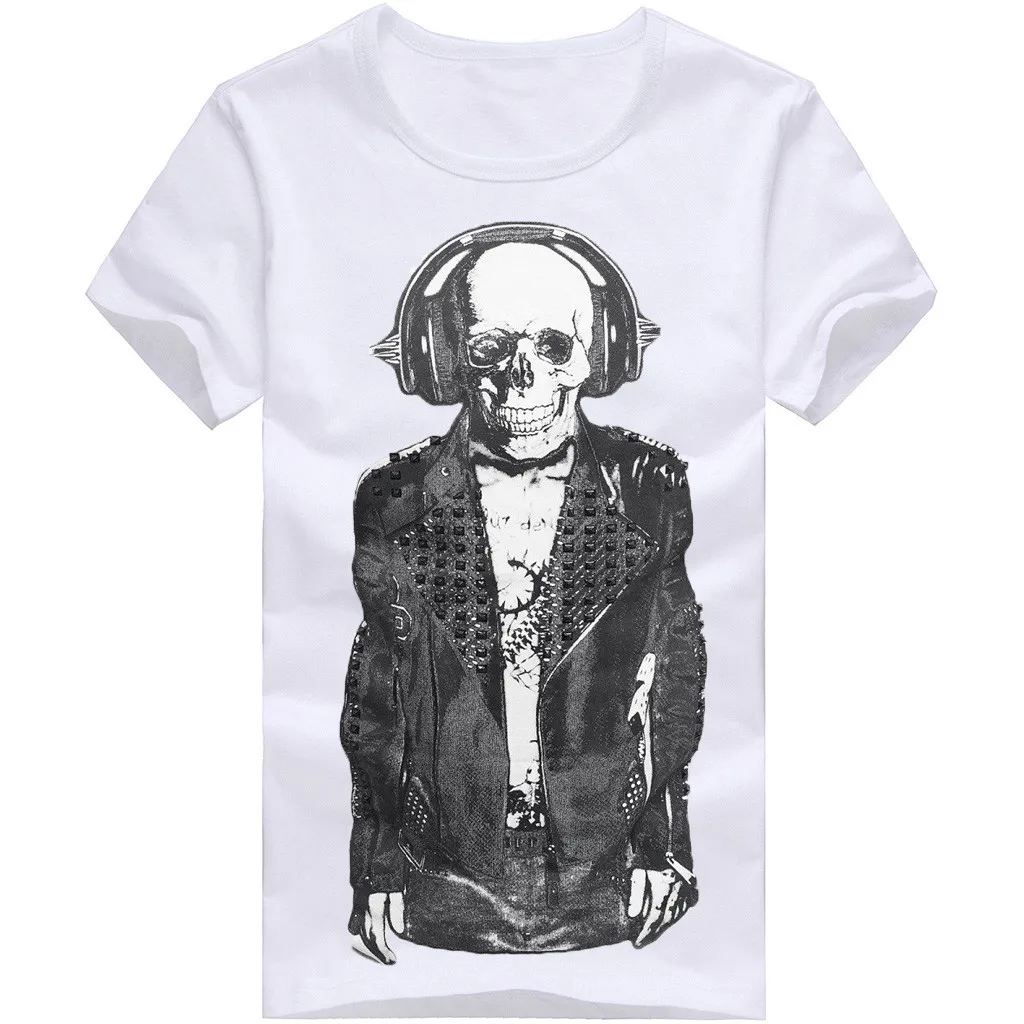 New Cool Men T Shirt Spring 2019 Mens Clothing Casual Print Skull Short Sleeve T Shirt Of Male