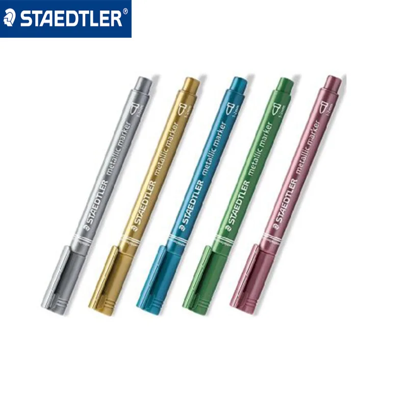 Staedtler 8323-SBK5 металлический Перманентный маркер Масло Водонепроницаемый маркер для рисования бумаги поздравительные открытки граффити красивый цвет