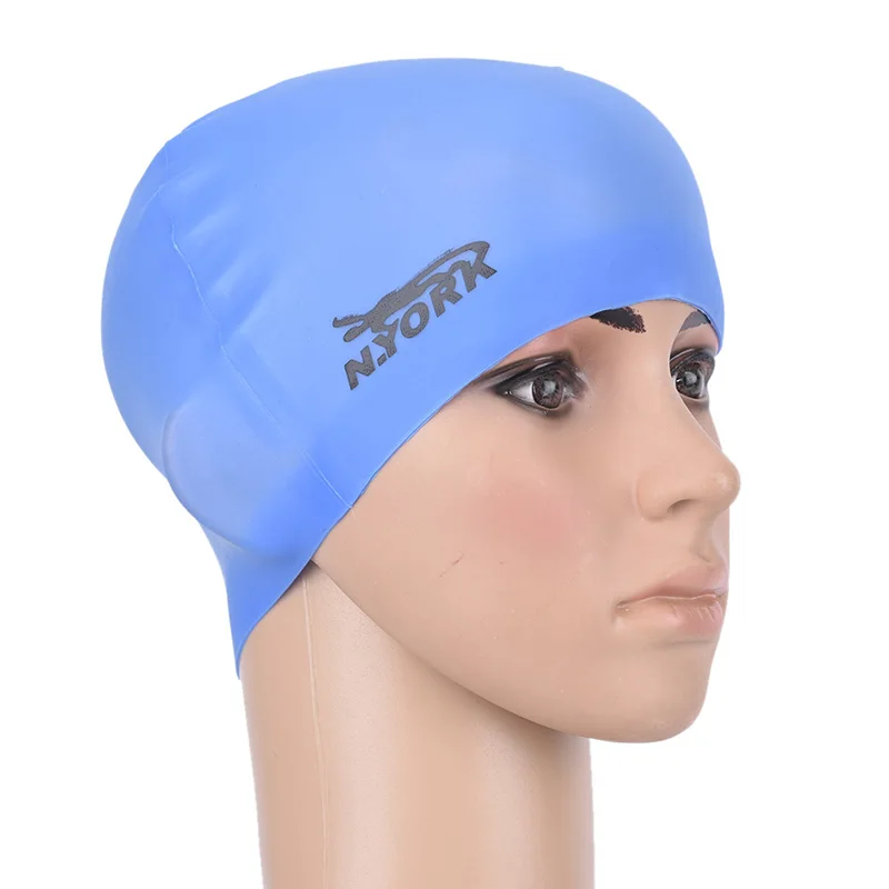 Adult Men Women Kids Elastic Swimming Cap Waterproof Silicone Swim Pool Hat 