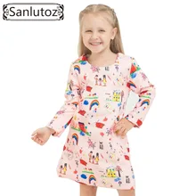 2016 Hiver Filles Robe Marque Enfants Vêtements de Bande Dessinée Filles Vêtements Enfants Robe Princesse Mariage de Fête De Vacances En Bas Âge Automne