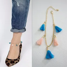 New Fashion accessories summer Colored tassels anklet for women girl wholesale AN51