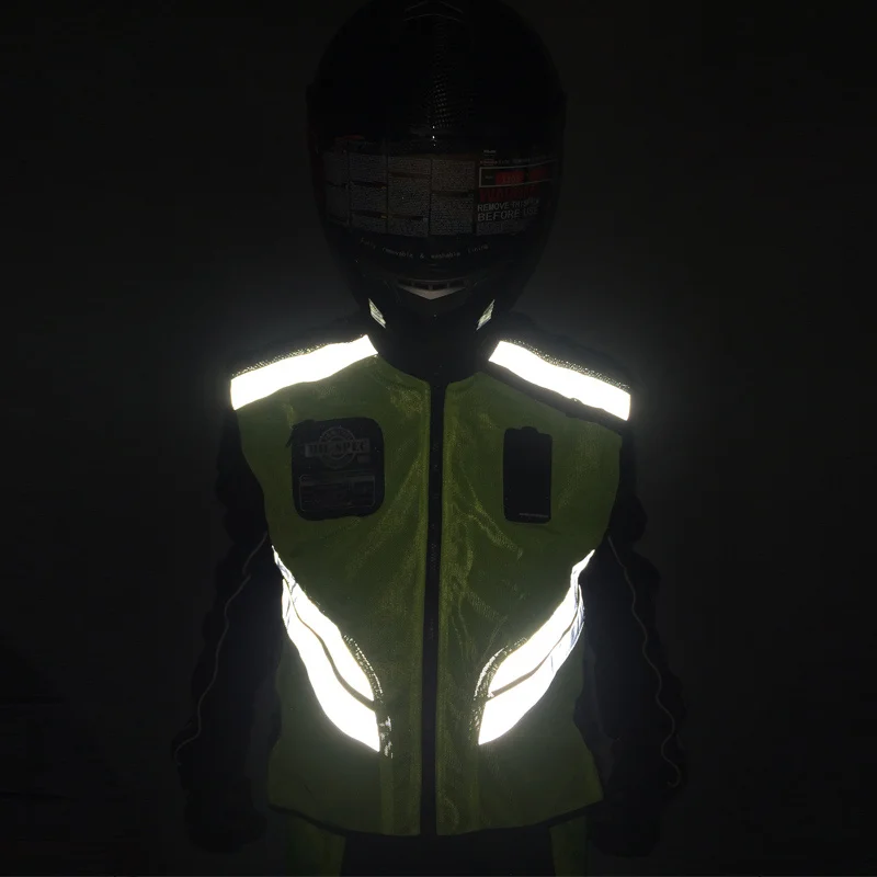 2016 Moto equitazione abbigliamento refective vest gilet di sicurezza fit uomini e donne verde taglia M-XXXL.