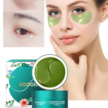 

60 pieces brand koogis avocado collagen eye mask reduce dark eye circles dilute eye bag dark circle remover eyes masks