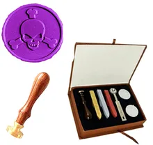 Vintage Pirate Wedding Invitation Wax Seal Sealing Stamp Rosewood Handle Sticks Melting Spoon gift Box Set Custom Picture Logo