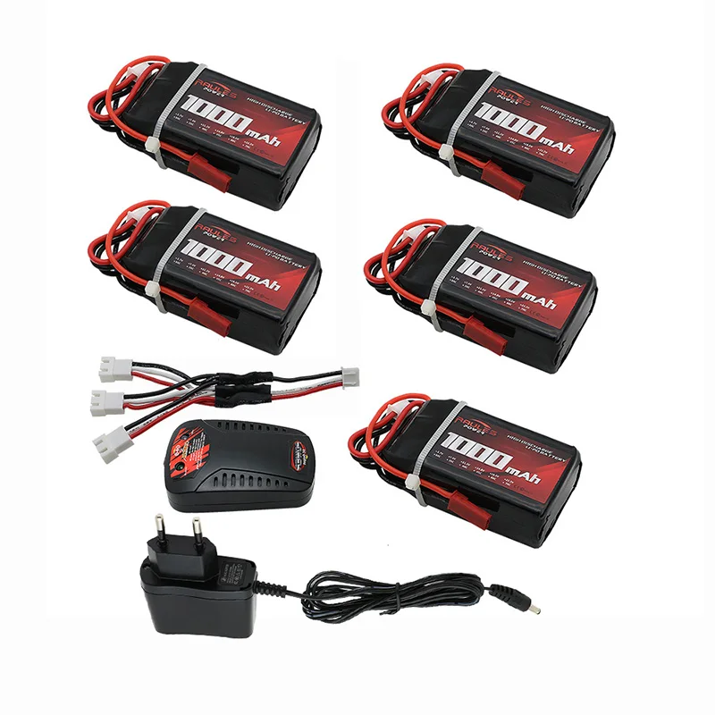 5 шт. Липо 3 S 11.1V1000mah 30C и зарядное устройство ЕС для квадрокоптеров вертолеты Р/У
