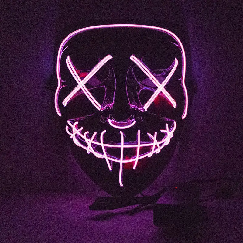 Неоновая маска, светодиодный светильник, Вечерние Маски, маска для продувки, веселые маски для праздников, костюмированных костюмов, светящиеся в темноте - Цвет: x11032j