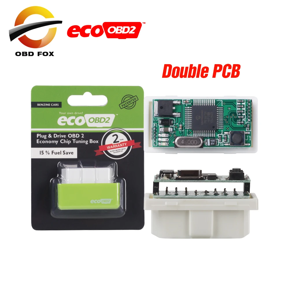 

15% Fuel Save EcoOBD2 Chip Tuning Box ECO OBD2 Benzine Petrol Gasoline Cars Plug & Drive Device OBDII Diagnostic Tool Retail Box