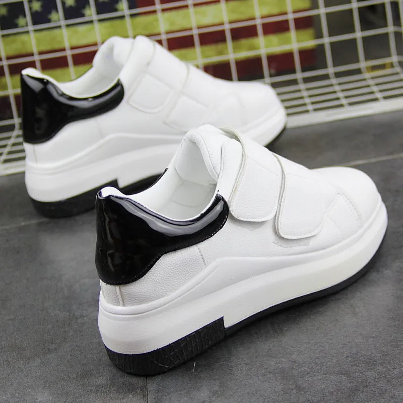 

2019 new spring women Casual shoes brand white platform wedge Hidden Wedge Elevator High-heels walking sneakers Elevator