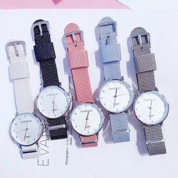 

HFashion Geneva Wrist Watch Women Canvas Strap Simple Small Women Watch Ladies Casual Quartz Clock Gift Montre Femme Reloj Mujer