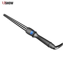 Ushow керамические инструменты для укладки lcd бигуди профессиональные щипцы для завивки волос волосы груша цветок волосы кудрявые роликовые волосы палочка для волос