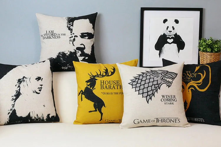 

US TV Game of Thrones pillow Cushion Ice and Fire Pillow cushion Linen pillowcase Sofa cushion home decorative Pillows