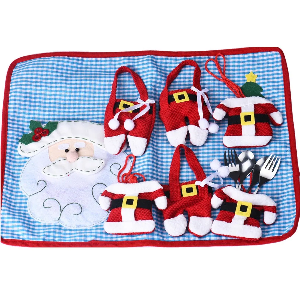 Wholesale Santa Christmas Decorations Silverware Holders Pockets