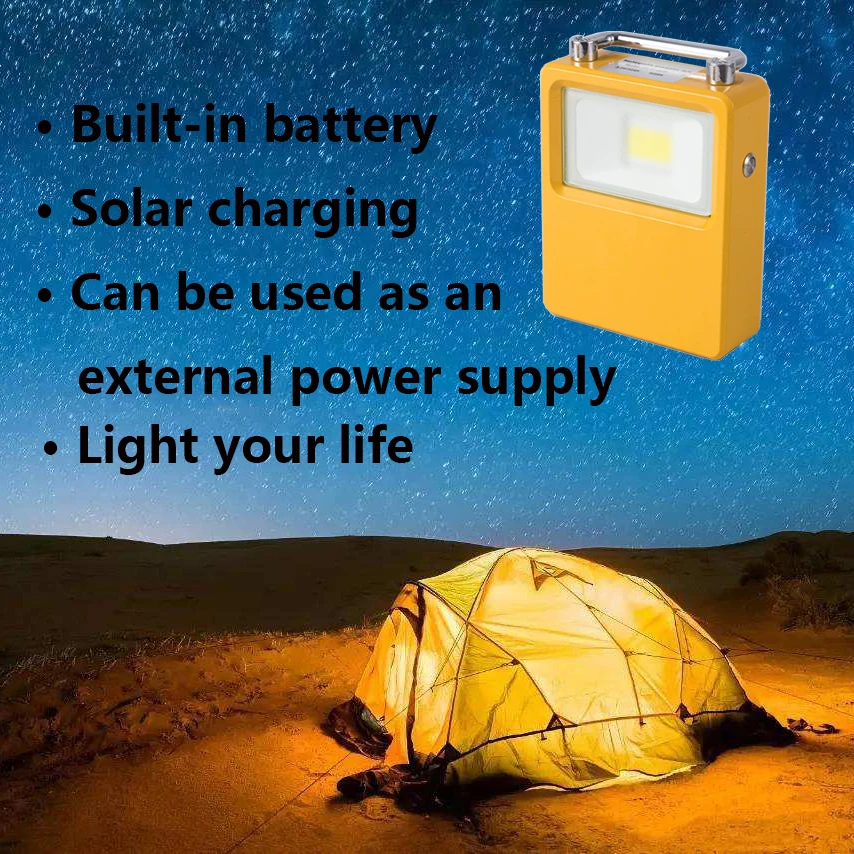 Светодиодный прожектор на солнечной батарее 3 режима Micro USB Перезаряжаемый рабочий свет портативная лампа на открытом воздухе Кемпинг Аварийный имеет Банк питания