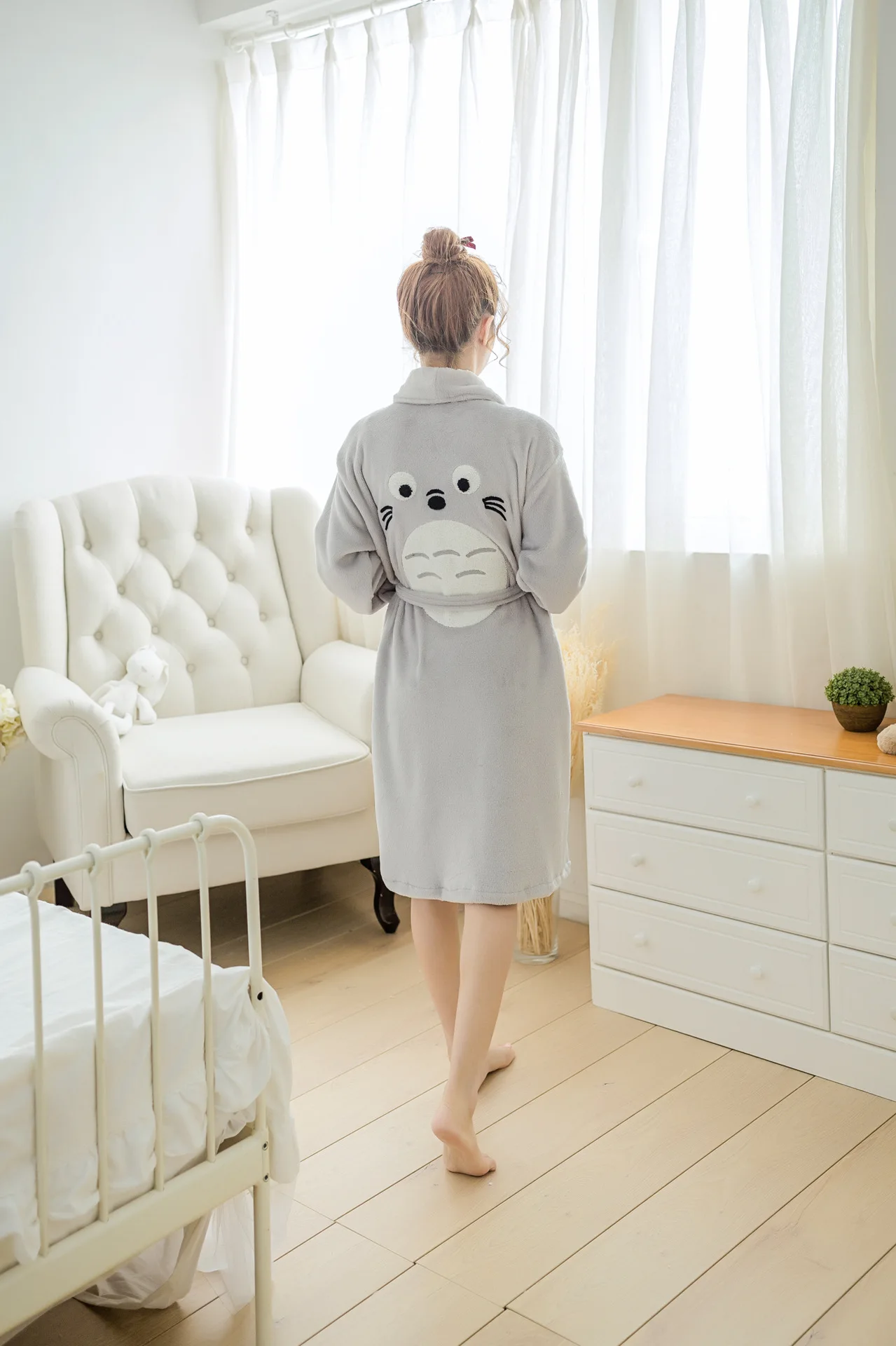 KISBINI женский ночной халат теплый мультфильм животных осень зима Фланелевая Пижама женская домашняя одежда ночное платье