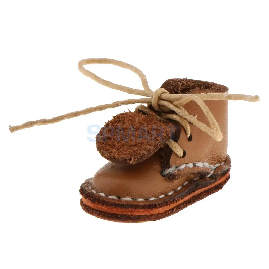 Pair of Fashion Shoes PU Leather Lace up Boots Shoes for 12'' Blythe Doll Clothes