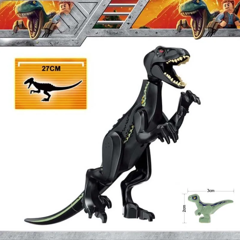Jurassic Dinosaur World 2 Figure Building Block Bricks Toy Tyrannosaurus Rex Compatible with Legoings Dinosaur