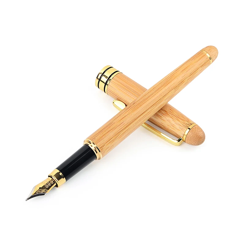 Роскошная бамбуковая перьевая ручка, чернила, средний наконечник, 0,5 мм, брендовые, школьные, офисные, деловые, подарки, ручки, канцелярские принадлежности - Цвет: Without Box