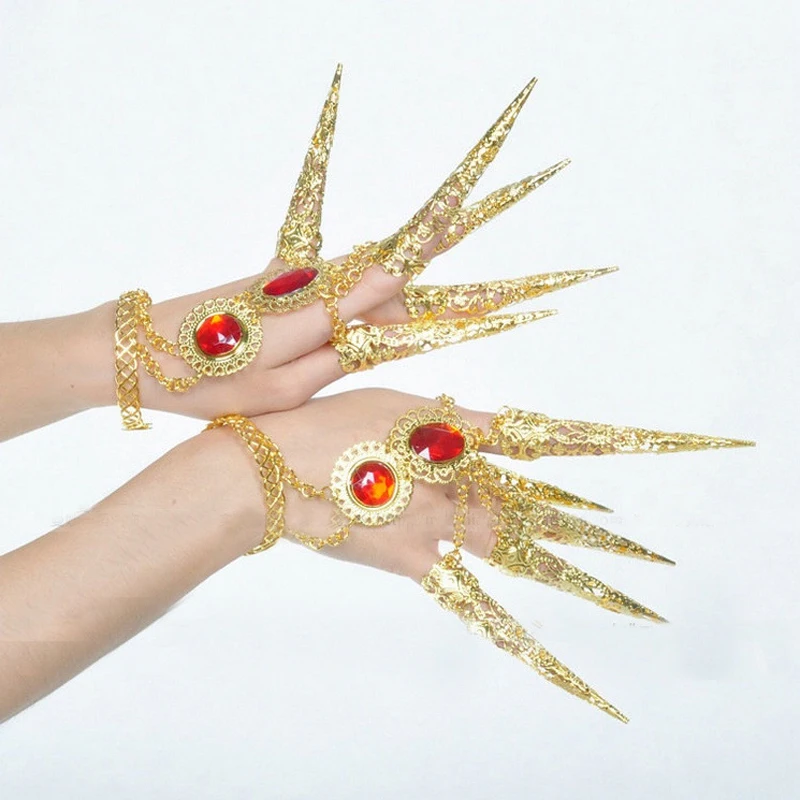 Розница/ торговля женский набор для ногтей удлиненный увеличивающий Пряжка для живота танцевальный браслет принадлежности для танца живота для женщин