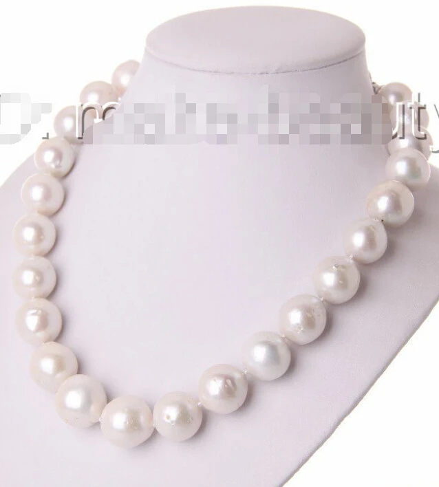 

fast AAA big 13mm baroque round white keshi reborn freshwater pearl necklace h1851