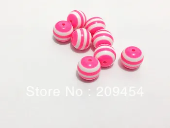 

Hot Sale !! 20mm-100pcs/lot hot pink resin stripe beads, chunky beads for chunky necklace making