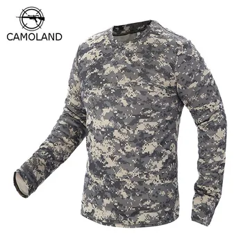 

2017 New Tactical Military Camouflage T Shirt Male Breathable Quick Dry US Army Combat Full Sleeve Outwear T-shirt for Men