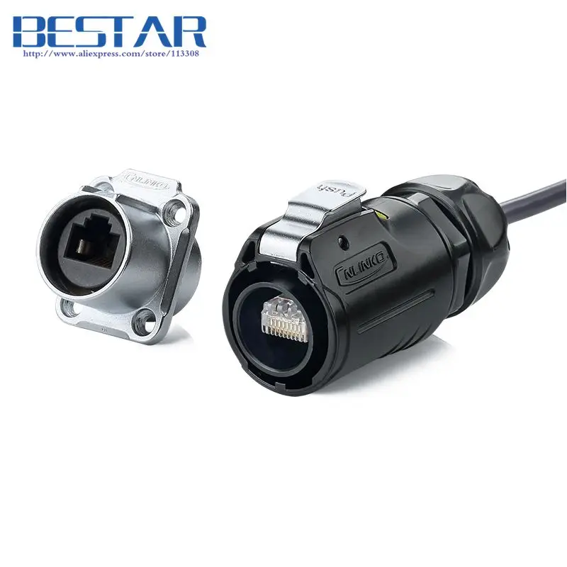 

8p8c Network Outdoor IP65 / IP67 RJ45 Ethernet Waterproof Connector Male plug & Female socket Water proof Connectors