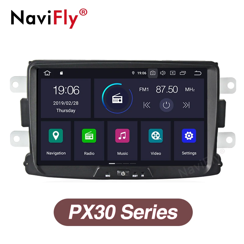 Cheap NaviFly PX30 Android 9.0 IPS+DSP car multimedia player GPS Navigator Radio For Dacia Duster Logan Sandero radio stereo head unit 0