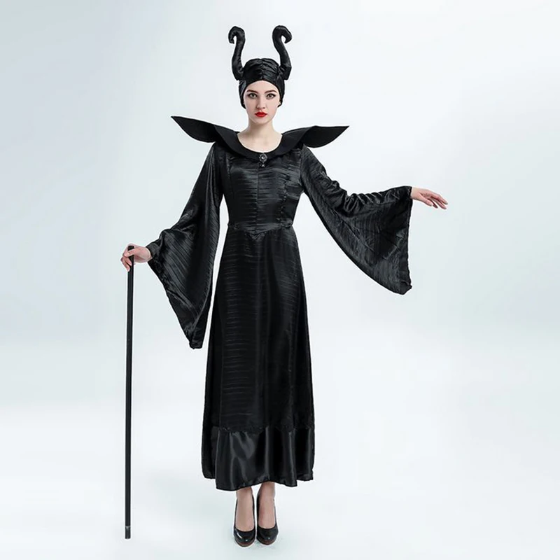 VASHE на фильм «Малефисента» костюмы спящего заклятия Хэллоуин Карнавальный костюм ведьмы униформа для взрослых женщин Fantasias косплей платье