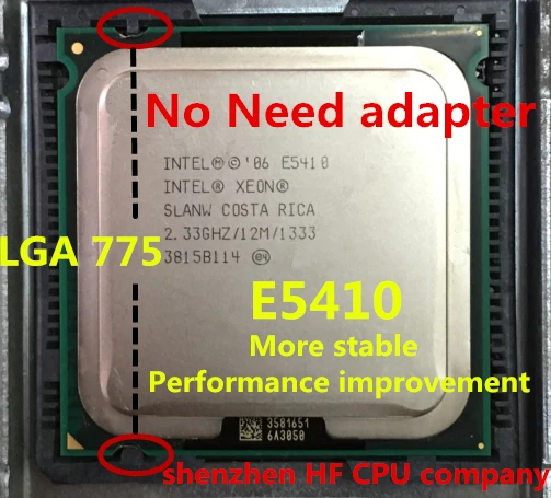 Lntel XEON E5410 2,33 ГГц/12 м/1333 МГц/ЦП равен LGA775 Core 2 Quad Q8200 cpu,(работает на материнской плате LGA775 без адаптера