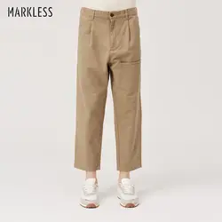 Markless брюки-карго Для мужчин 2018 осень 100% хлопок Повседневное брюки pantalon hombre мульти-карман свободные тренировки брюки Для мужчин CLA8812M